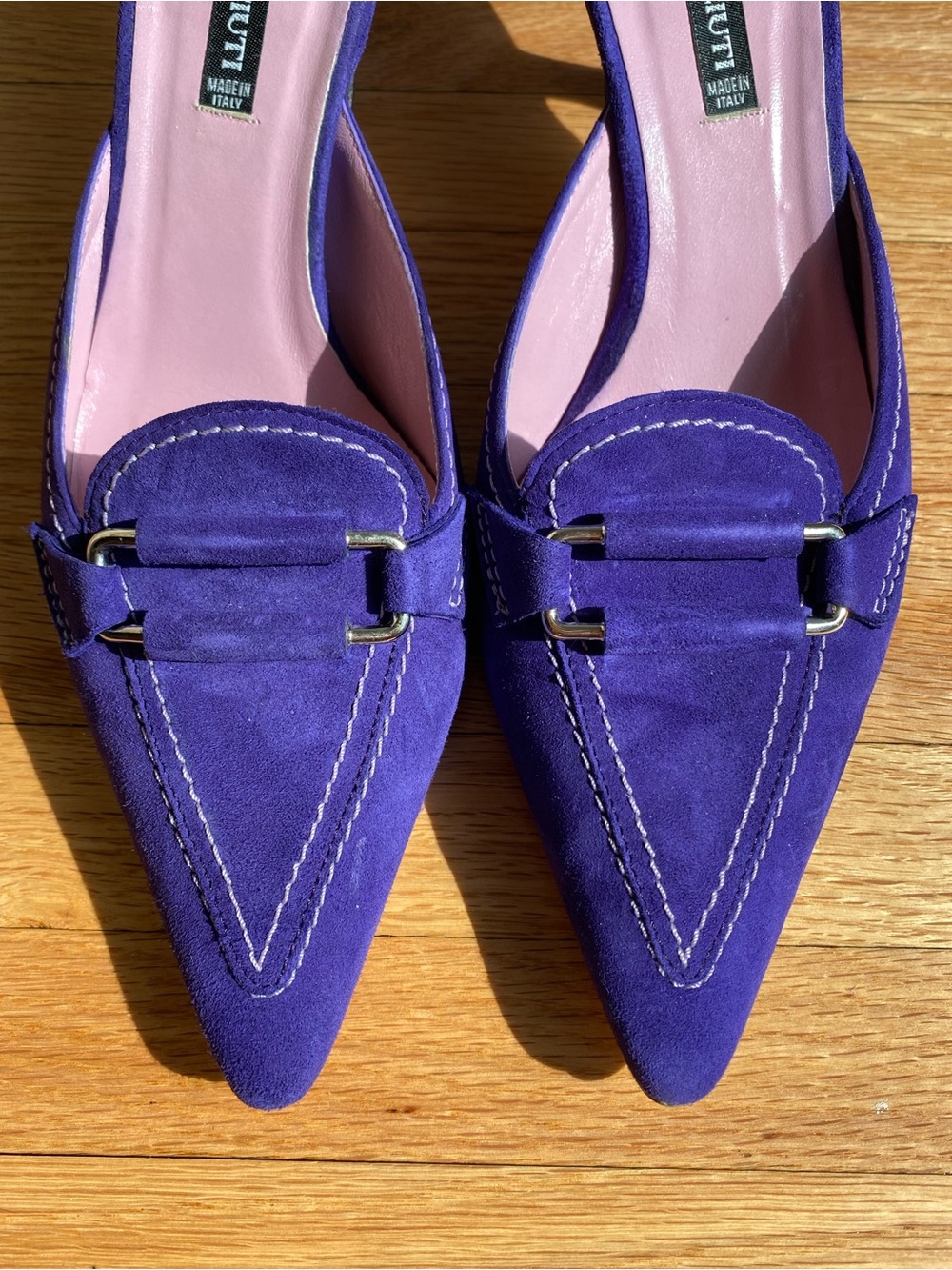 Vintage Purple Suede Kitten Heel - Picture 5 of 7